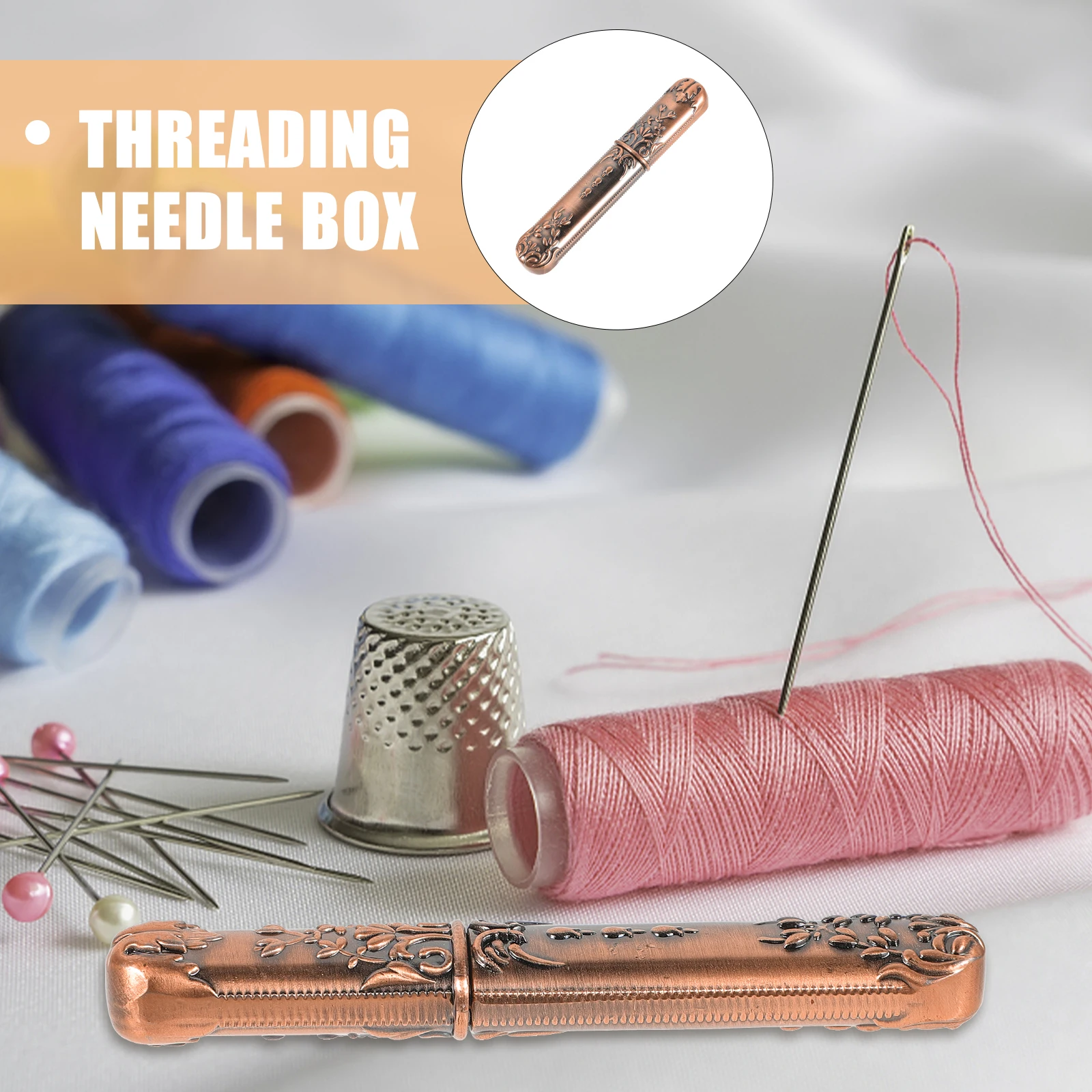 

Sewing Tool Storage Vintage Thickened Needle Case Zinc Alloy Organizer Crafts Travel Container Embroidery Supply Needles Holder