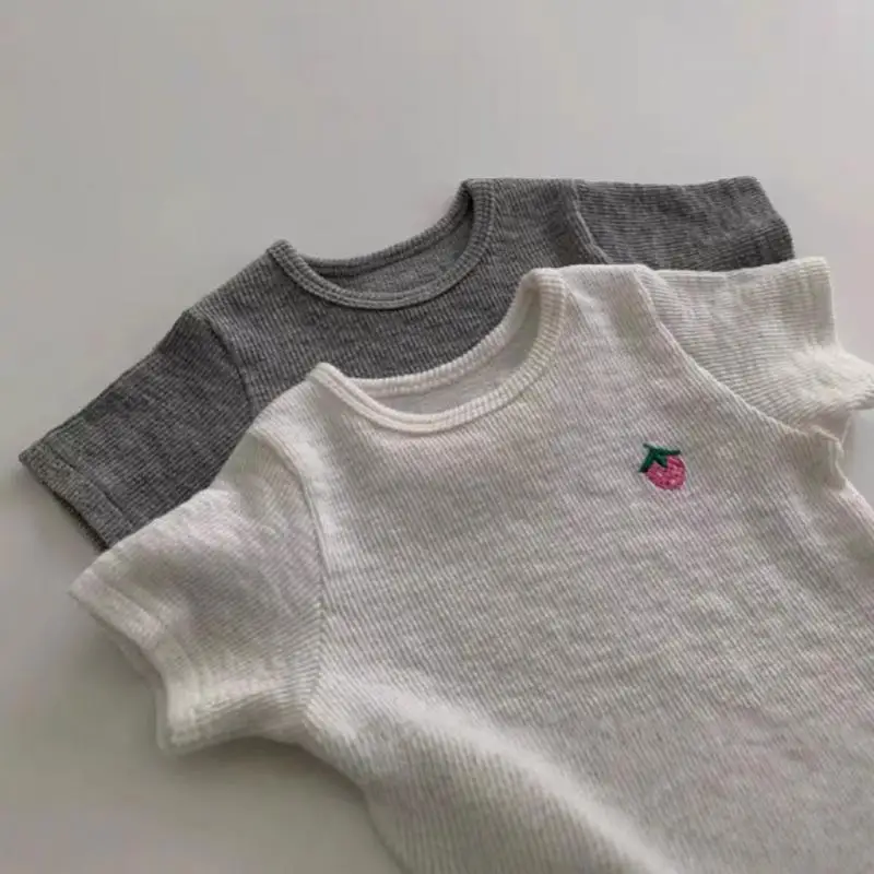 Baby Girl Short Sleeve T Shirts 0-3 Years Summer New Infant Cute Strawberry Tops Clothing Kids Girls Cotton Tee Toddler Clothes
