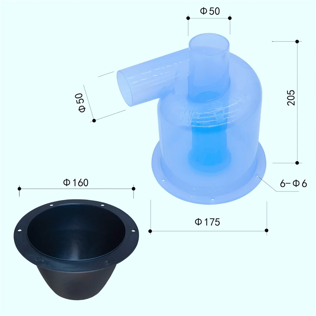 เครื่องดูดฝุ่นแบบไซโคลน (50ST10, แบบใส, เทอร์โบชาร์จเจอร์)