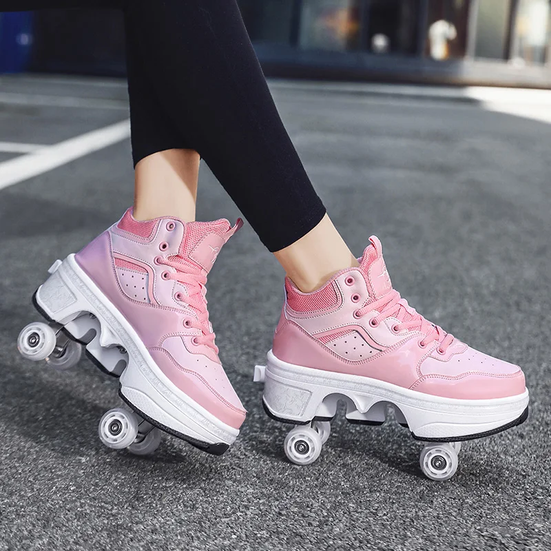 Roller Skate Shoes For Men Women Boys Girls Kids 2022 Fashion Casual Sports 4 Wheels Sneakers