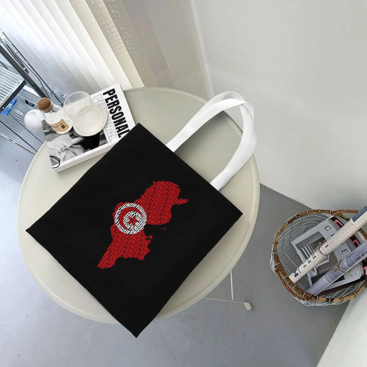 Tunisia Flag And Tunisia Flag Shopping Bags Girls Canvas The Tote Bag Folding Women Shoulder Tote Travel Handbag