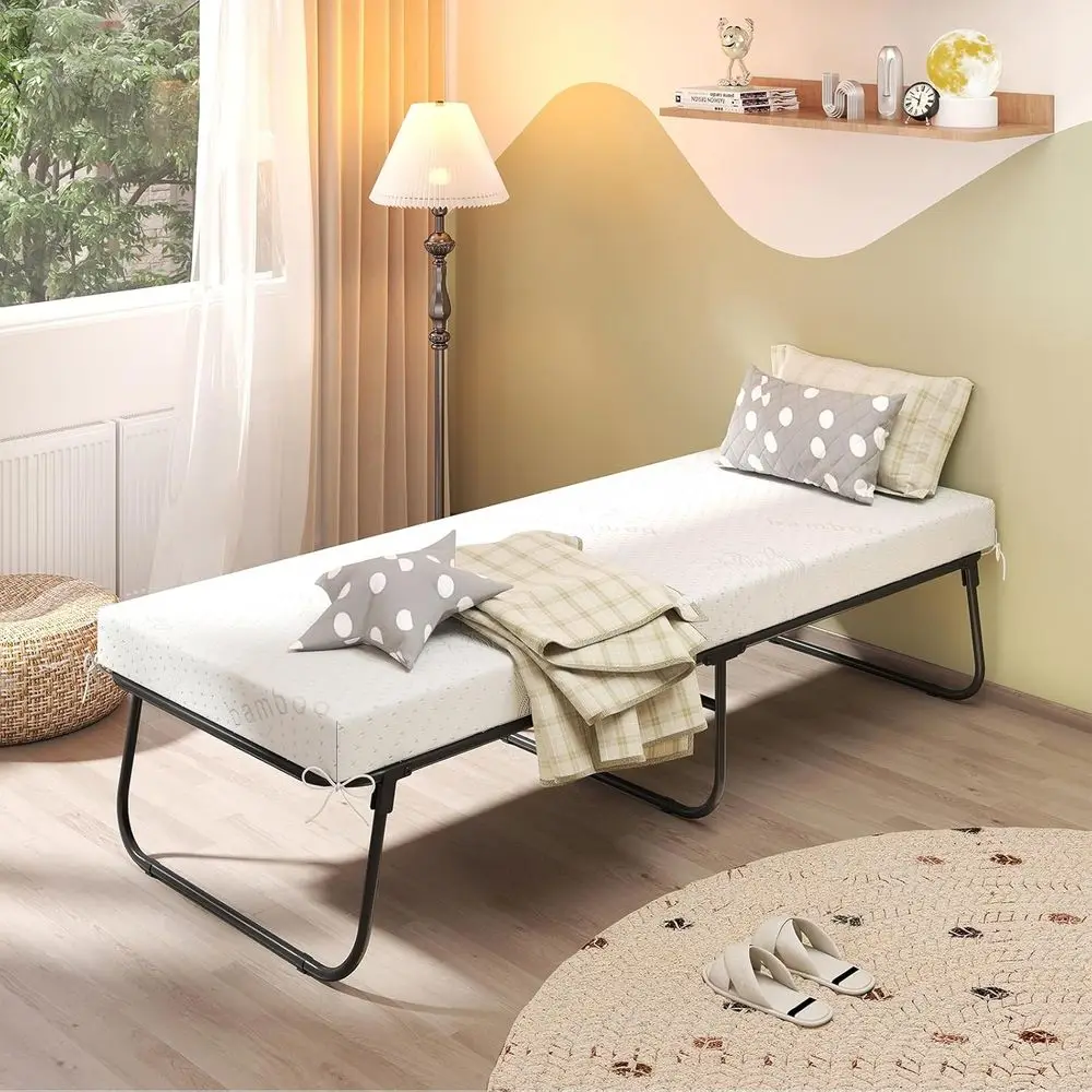 olding ed with Mattr, 75x 31Rollaway Gt ed with Memory oam & Heavy-Duty Metal e, Space-Saving old up eds, Cot Size Portale Roll