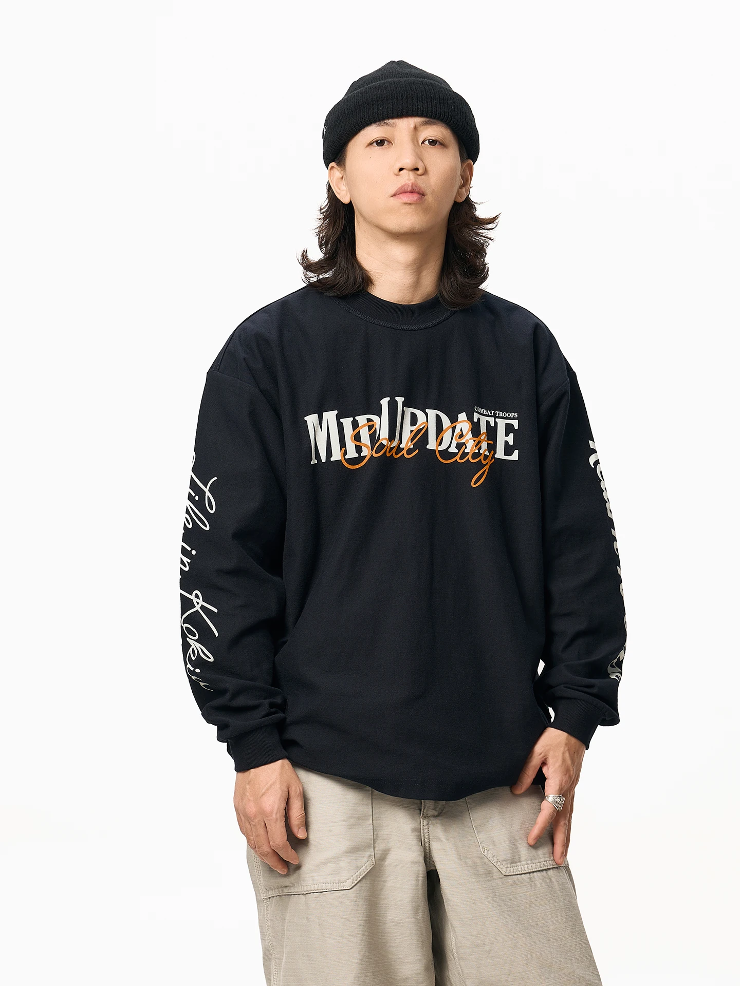 

MIDUPDATE Autumn Winter Men's Casual American Sle Long Sve T-irt Ciwalk Breathable Cotton round Ne Pullover