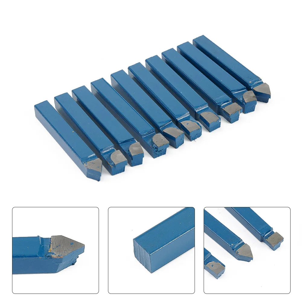 

10pcs 1/4 Inch Lathe Cutter Bit Set C6 Tipped Tools For CNC And Manual Lathes High Wear Resistance Fast Cutting Performance