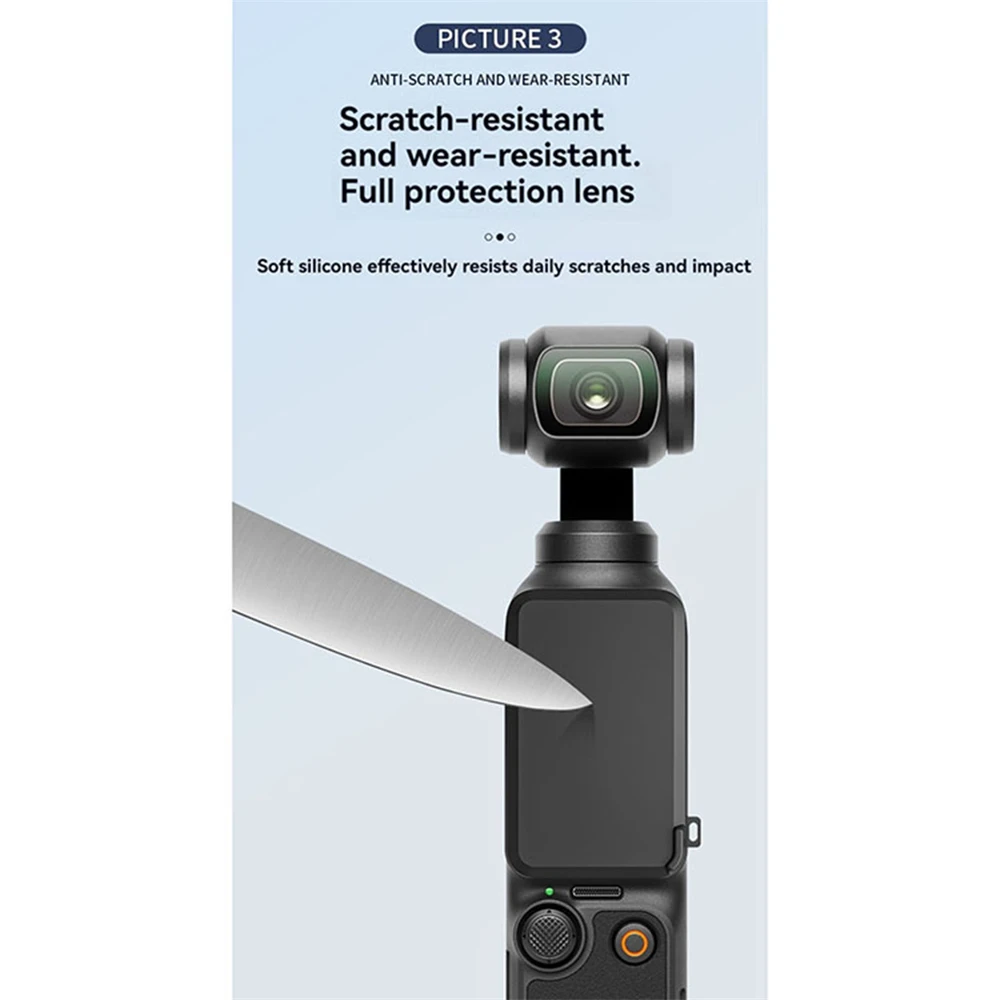 غطاء واقي للشاشة لجيب DJI Osmo 3 ، غطاء عدسة سيليكون ، مضاد للخدش ، ملحقات الكاميرا الرياضية