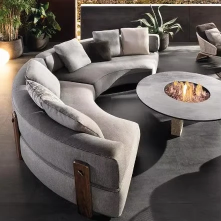 #￥Italian Minimalist Semi-circular Arc Sofa Creative Corner Combination Fabric Sofa Living Room Modern Large Apartment Sofa