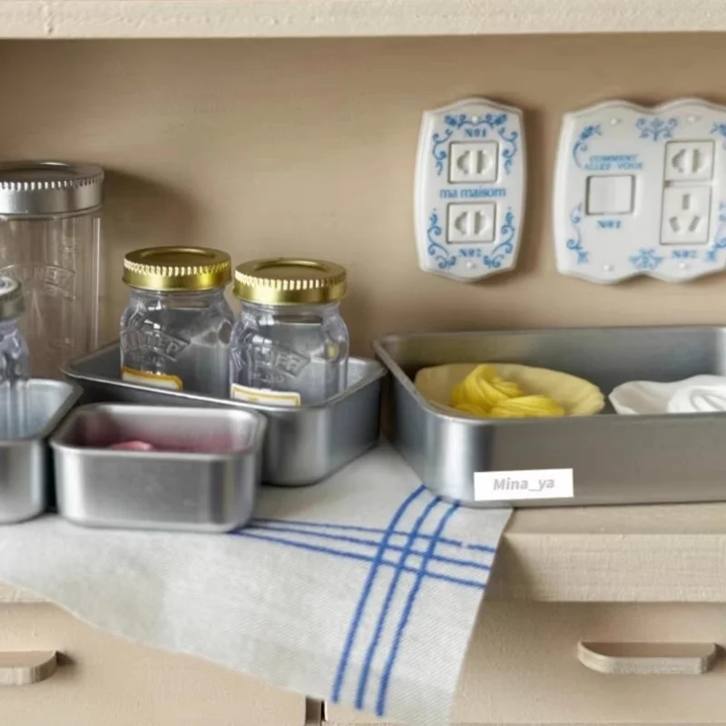 1/6 بيت الدمية نموذج صغير اكسسوارات الأثاث المنمنمات الرجعية المقبس التبديل مجموعة Bjd Ob11 Gsc Blyth الجندي Lol المشهد ديكور