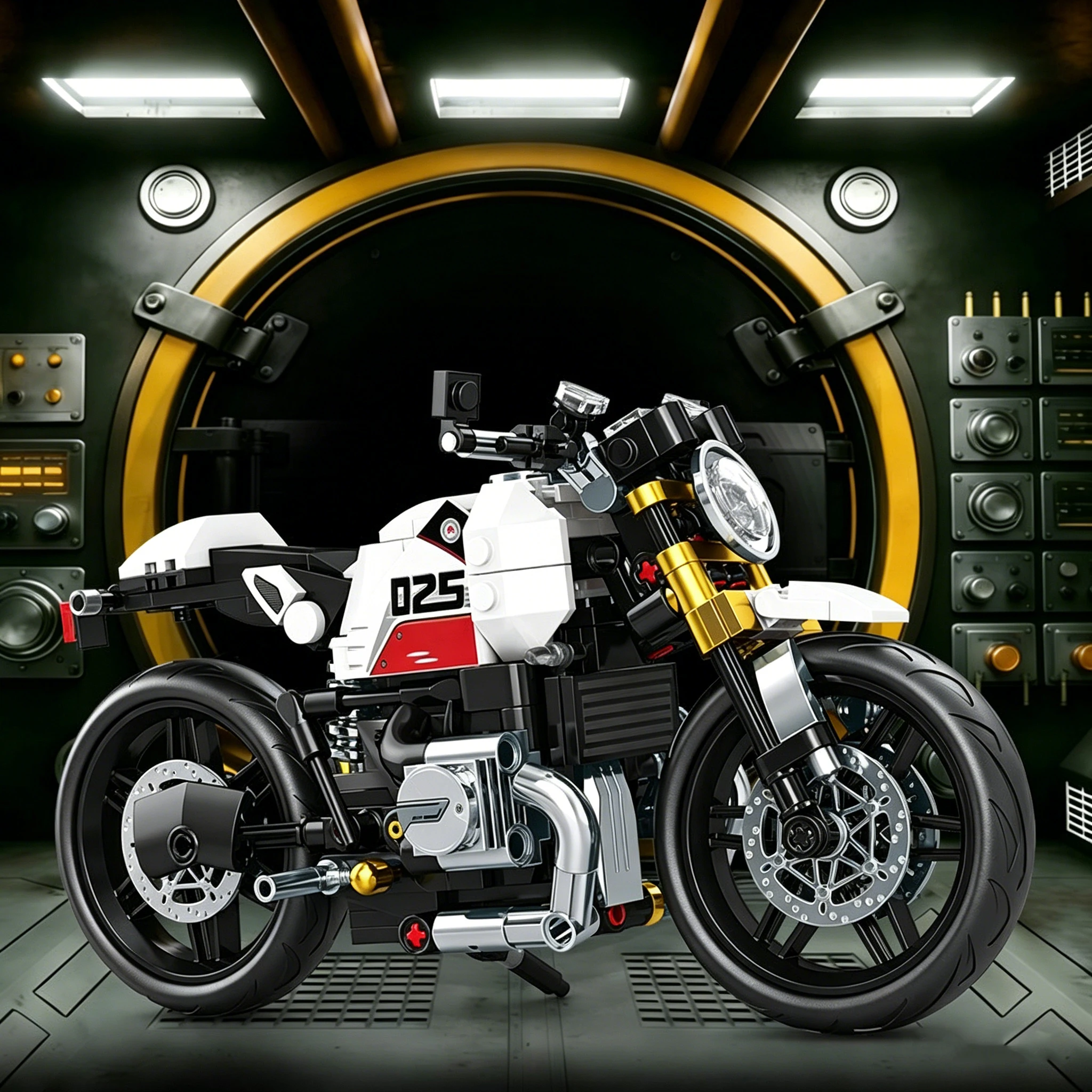 Set de Bloques de Construcción de Motocicleta, Modelo de Superbike de Carreras, Motocicleta Retro de Calle, Juguete Cole