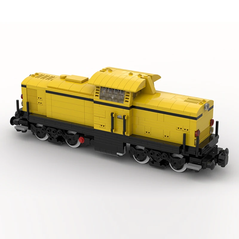 Model Mobil Kota MOC Building Bricks Baureihe V100 Lokomotif Diesel Modular Teknologi Hadiah Liburan Rakitan Mainan Anak-Anak