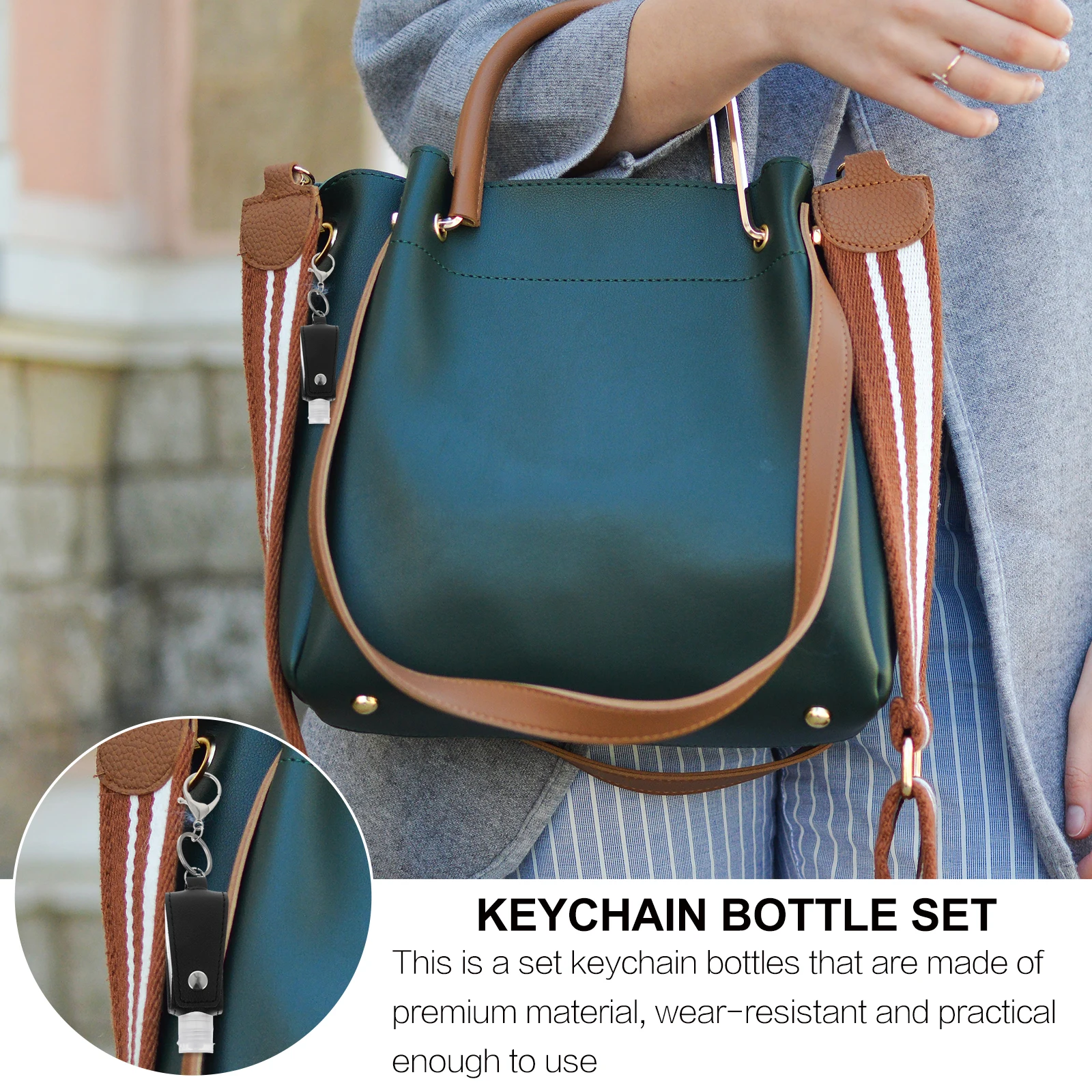 

2Pcs HandSanitizerKeychain ReusablePlasticBottles TravelEmptyContainers OutdoorDurable LeakProof ScratchResistant