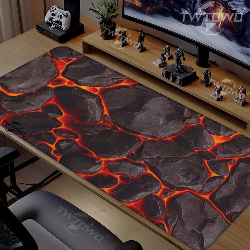 Mouse Pad Red Magma Gamer XL Computer Home Mousepad XXL keyboard pad Soft Non-Slip Natural Rubber Laptop Desktop Mouse Pad