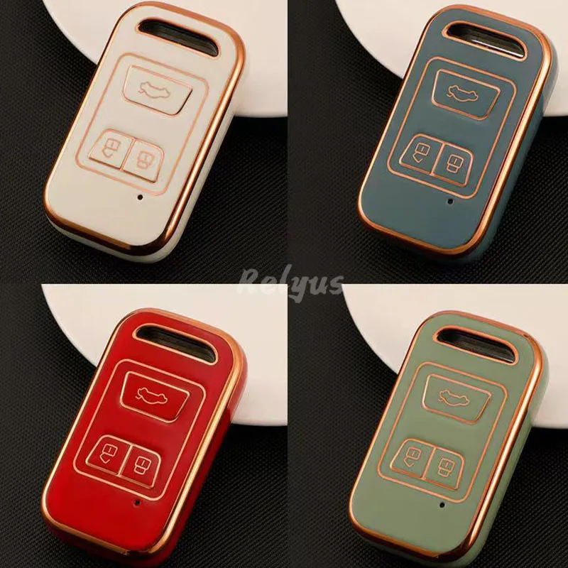 New Soft TPU Car Remote Key Case Cover Holder for Chery Tiggo 3 5X 4 8 Glx 7 2019 2020 Keyless Protector Shell Auto Accessories