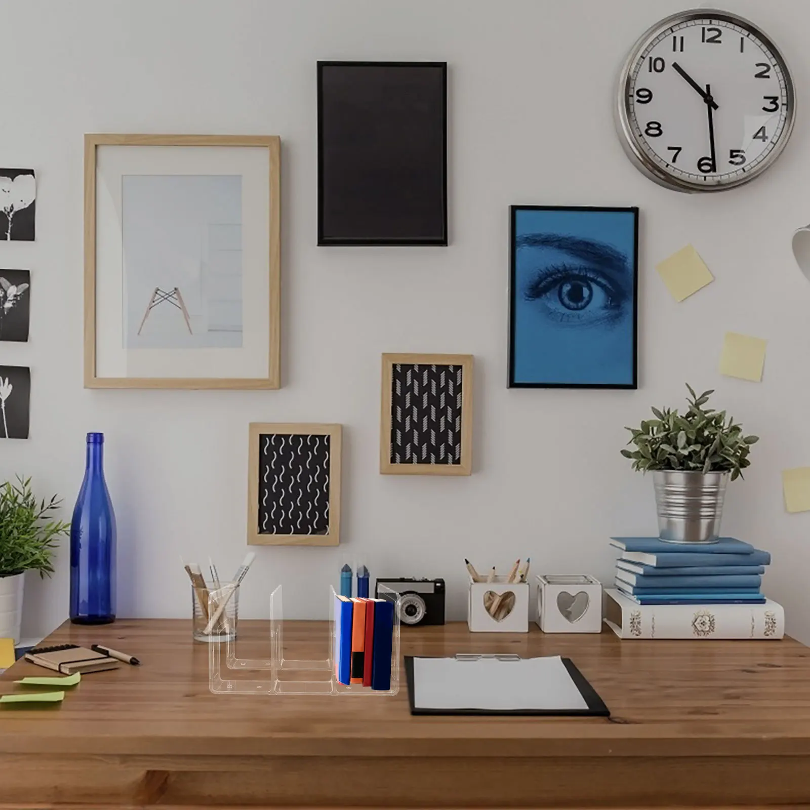 

2Pcs Book Ends for Shelves Decorative Acrylic File Organizer Strong Smooth Book Stopper Home Office Stand for Books