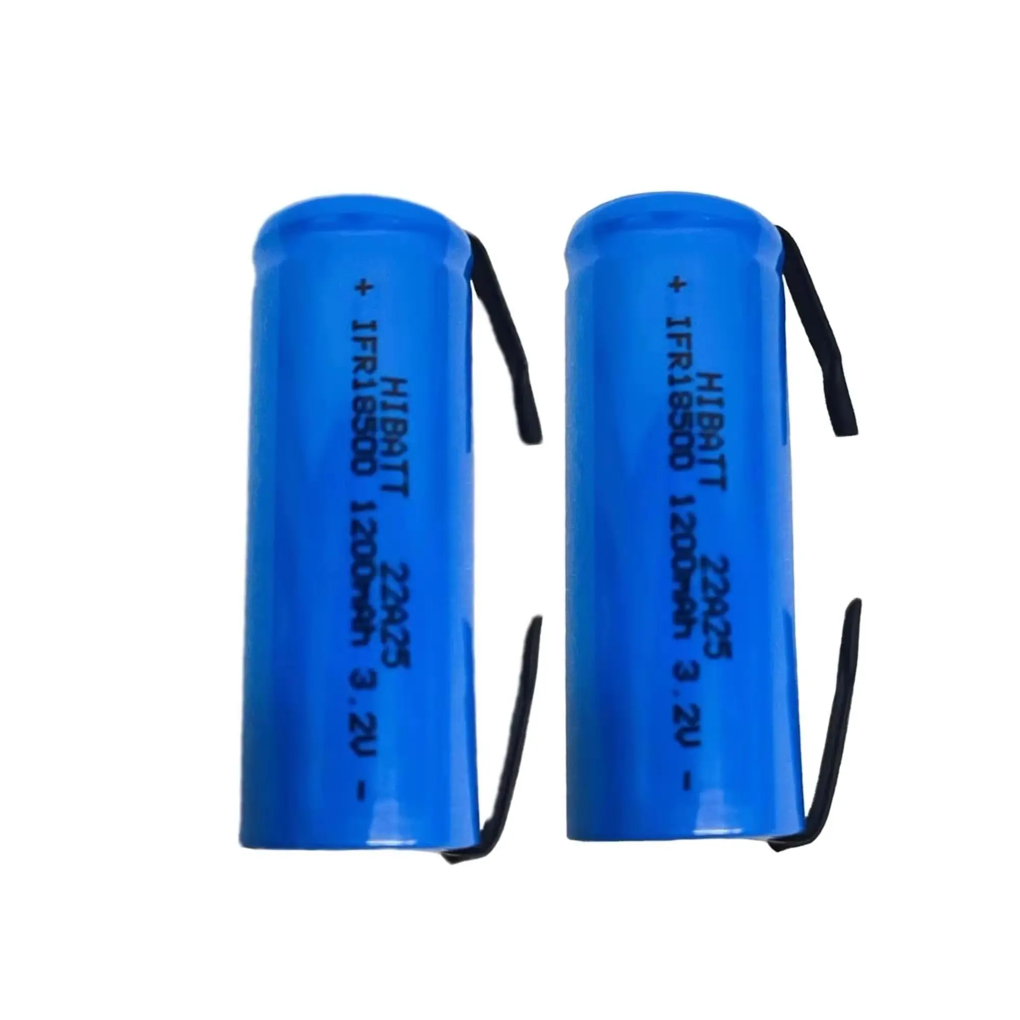 2PCS 18500 LiFePO4 battery 3.2V 1200mAh with solder tabs for Flashlight Speaker Juicer Beard trimmer Loudspeaker Wireless mouse
