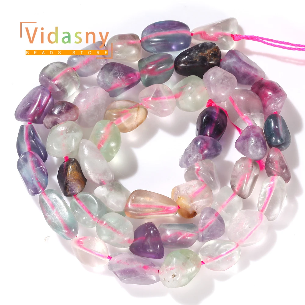 8-10mm Naturstein Lila Fluorit Unregelmäßige Ovale Lose Perlen für Schmuckherstellung Handgefertigte DIY Armbänder Zubehör – Detail 8