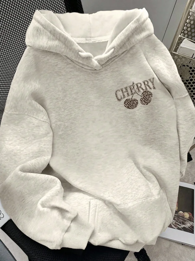 Leopard Cherry Graphic Hoodie — product information 4
