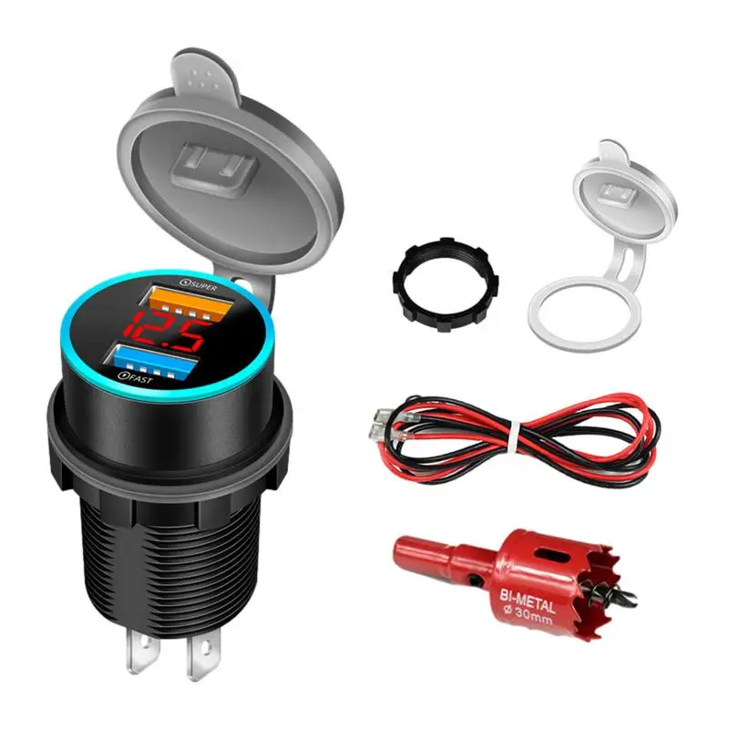 Universal Motorcycle USB Charger Socket Waterproof Cell Phone Quick Charger Power Adapter For Motobikes Electronics Accessories