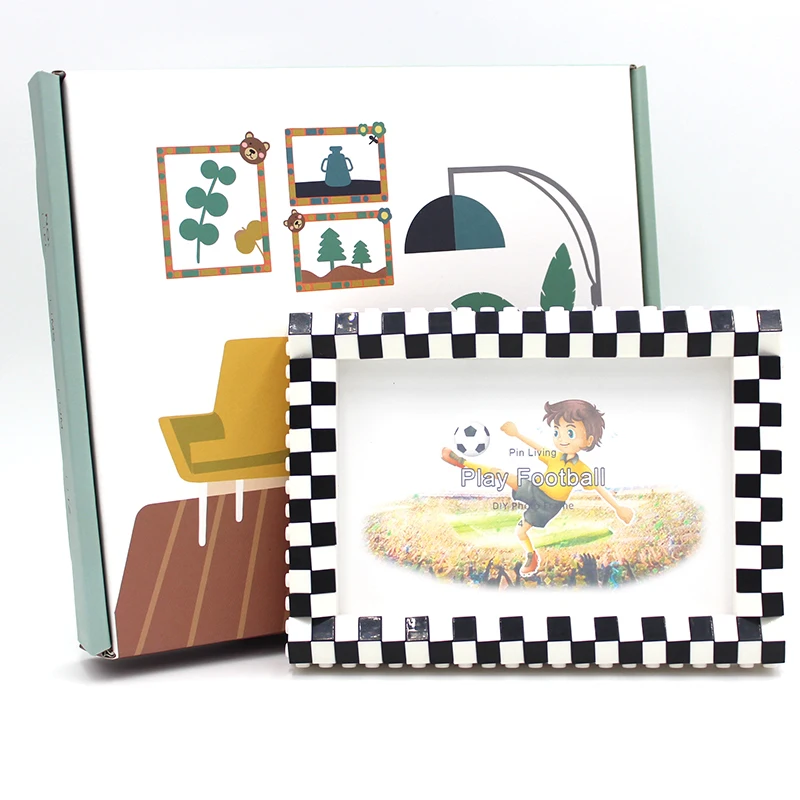 Sports Football DIY  Building Block Photo Frame Handmade Simple Baby Set Event Gift