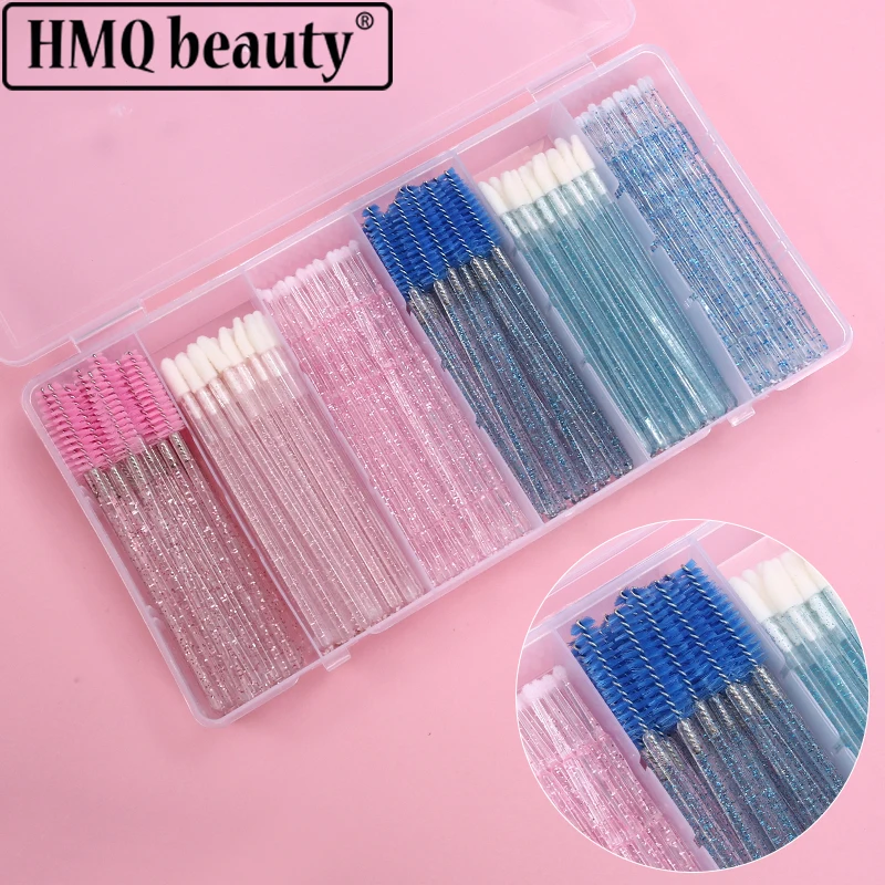 Box-packed Eyelash Extension Set Lashes Micro Brush Disposable Mascara Applicator Lipstick Portable Eyelashes Makeup Tools