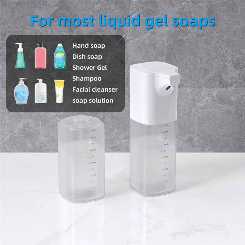 A74G-Hands-Free Smart Foam Machine, 550ML Automatic Touchless Soap Dispenser, Infrared Sensor, USB Rechargeable For Hygiene