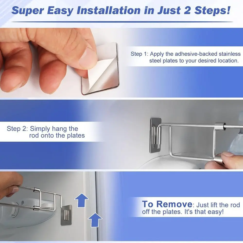 RV 冷蔵庫バー ステンレススチール 調節可能な冷蔵庫テンションロッド 食べ物や飲み物を所定の位置に保持、テンションスタイル 12.3-22.4インチ