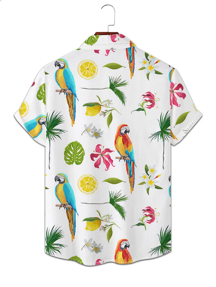 Summer Hawaii Beach Party Men's Short Sleeve Shirt Refreshing Popular 3D Digital Printing Large Size Men's Shirt