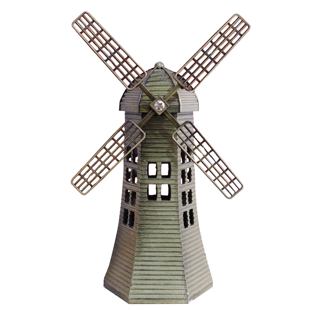 

Dutch Windmill Ornament Retro Metal Decor for Home Desk Party Gift Small Size Unique Design Fits Bookshelf Desktop