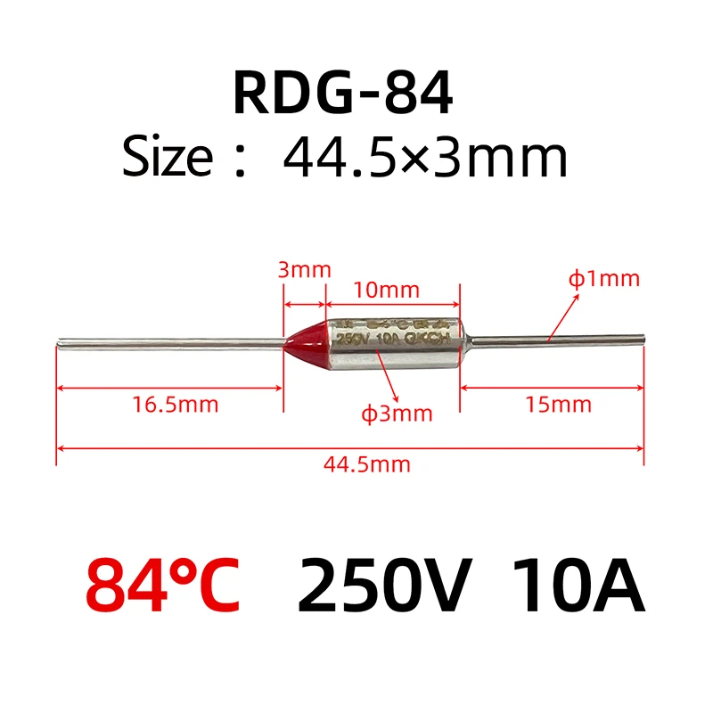10 قطعة 250 فولت 10A الصمامات الحماية الحرارية التحكم في درجة الحرارة 84 ° ج 98 ° ج 112 ° ج 141 ° فتيل درجة الحرارة C #2