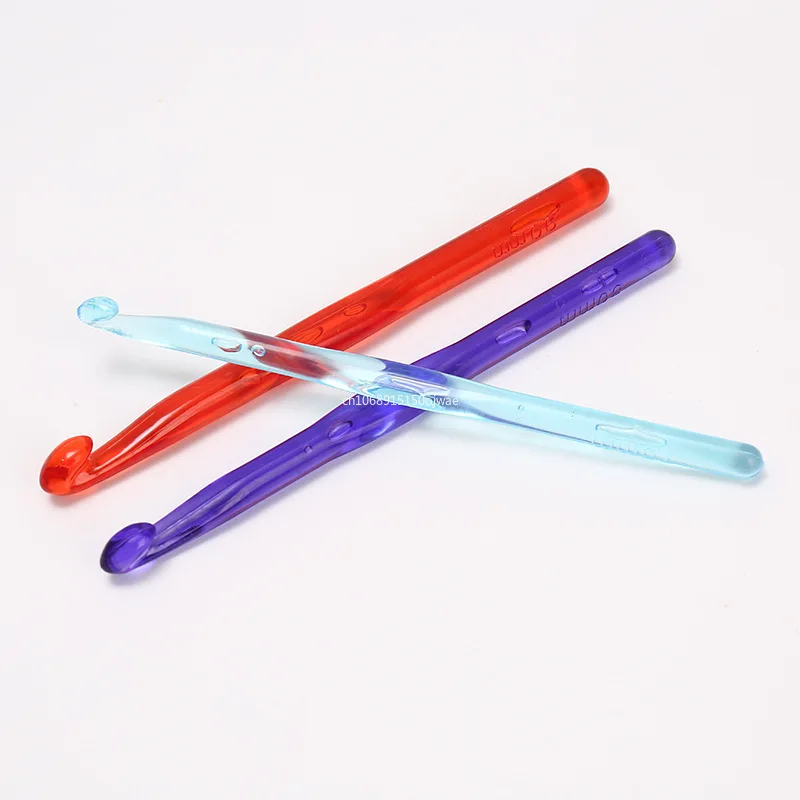 الملونة كريستال الكروشيه السنانير الصوفية الحياكة DIY أداة الدانتيل البلاستيك الشفاف 9 قطعة مجموعة من إبر سترة الخياطة الملحقات