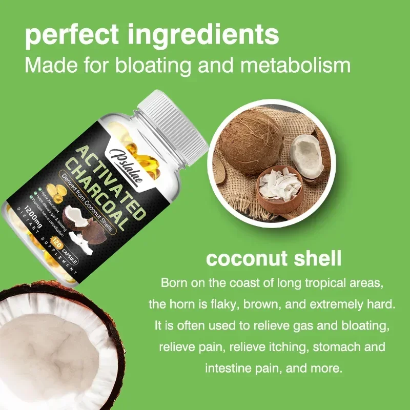 مكمل الفحم المنشط - مكمل طبيعي يدعم الامتصاص الصحي - يساعد على الانتفاخ والحفاظ على منتظمة الأمعاء