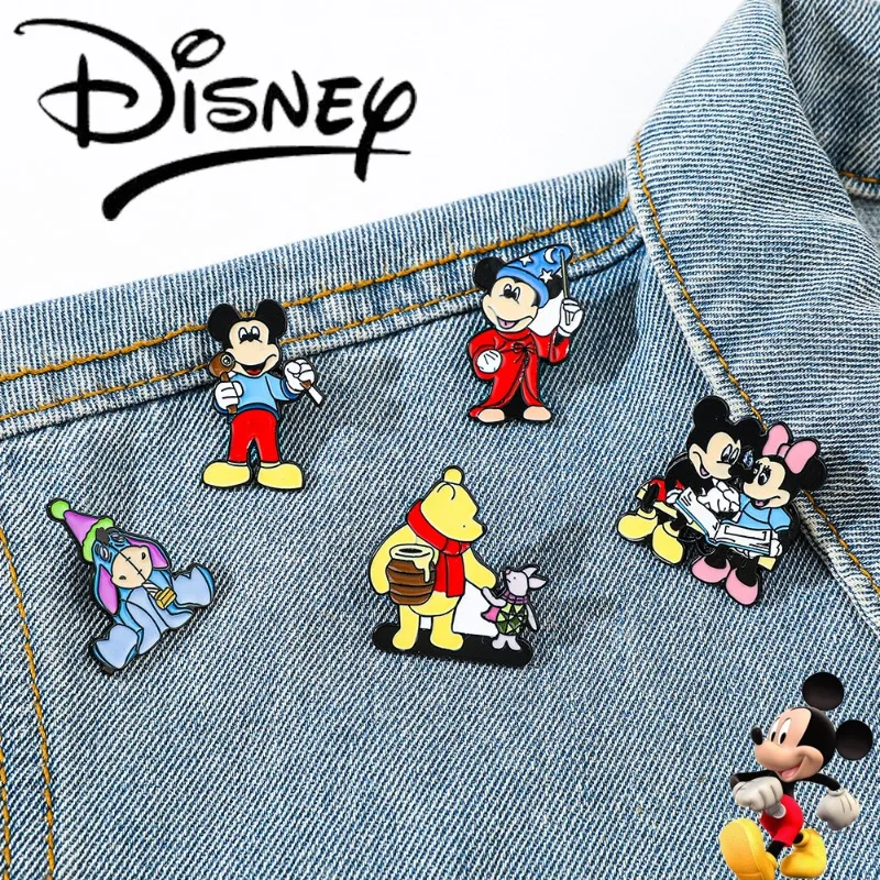 

Disney Mickey Mouse Enamel Pin Anime Cartoon Winnie The Pooh Eeyore Denim Jacket Brooches Ladies Brooch Shirt Badge Jewelry Gift