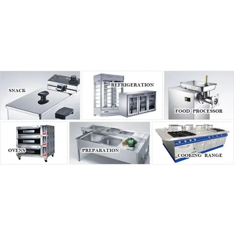 Commercial Customizable Stainless Steel 400 Series Gas Central Cooking Range With Hood Cooking Range