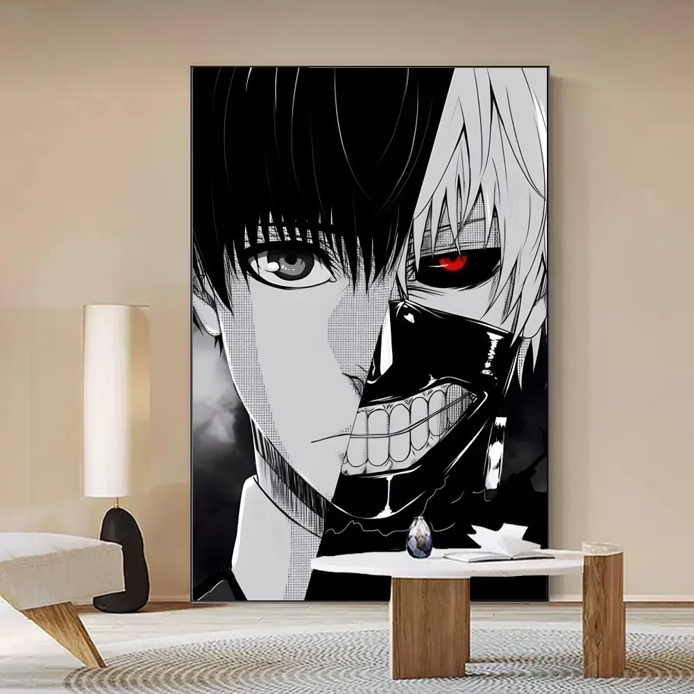 Anime Tokyo Ghoul Movie Poster Self-adhesive Art Poster Retro Kraft Paper Sticker DIY Room Bar Cafe Vintage Decorative