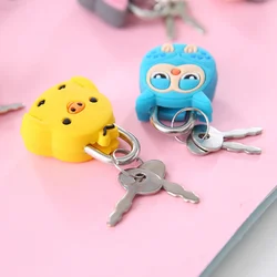 1pcs Creative Cartoon Mini Padlock Metal Suitcase Notebook Drawer Lock Safety Student Anti-Theft Luggage Lock Children Gift