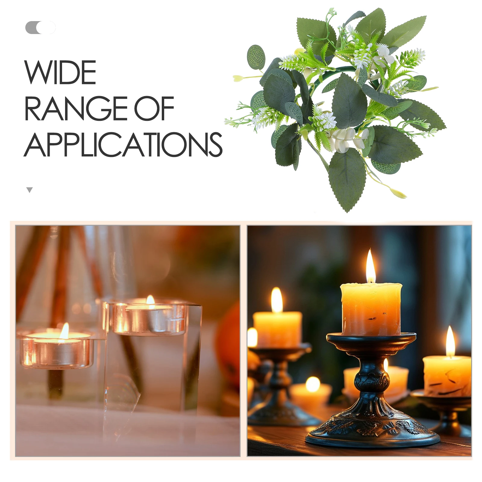 Artificial Garland Rings Boho Candles Greenery Eucalyptus Flower Wreath Centerpiece Table Decorations