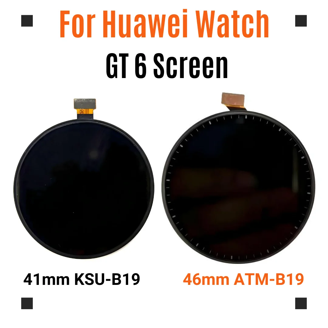 For Huawei Watch GT 6 41mm KSU-B19,46mm ATM-B19  LCD Screen Display Touch Digitizer Replacement AMOLED Full Assembly