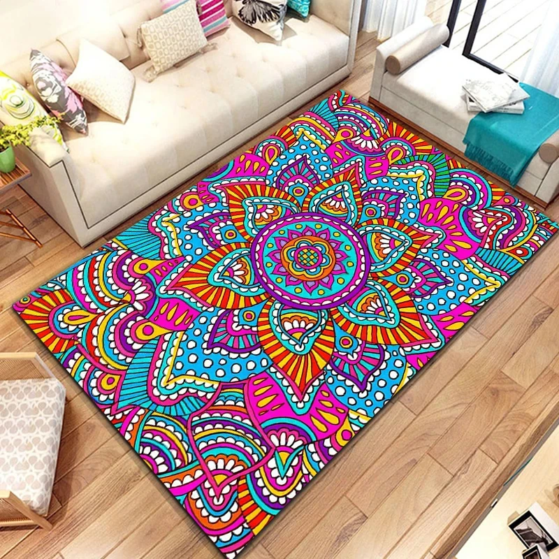 Boho Mandala Carpet Exotic Floral Area Rug For Bathroom Entryway Hallway Decor Soft Doormat Bohemia Geometric Pattern Floor Mat