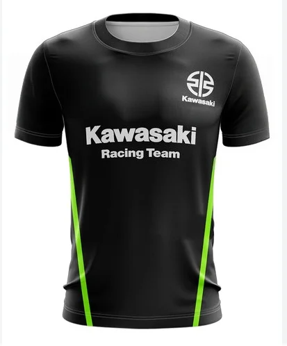 

Kawasaki Racing Team Men T-shirt Summer Short Sleeve Sports Women Tee Shirts 2025 New Fashion Children Clothes Tops