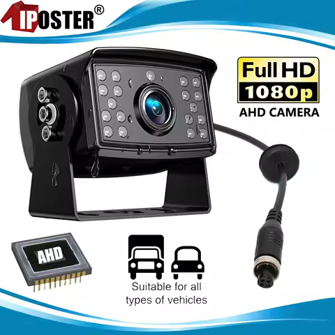 iPoster 4PIN AHD 1080P Rear View Reversing Camera IP69 Waterproof 18 IR LEDs Night Vision Metal Case For Truck Caravan Bus Van