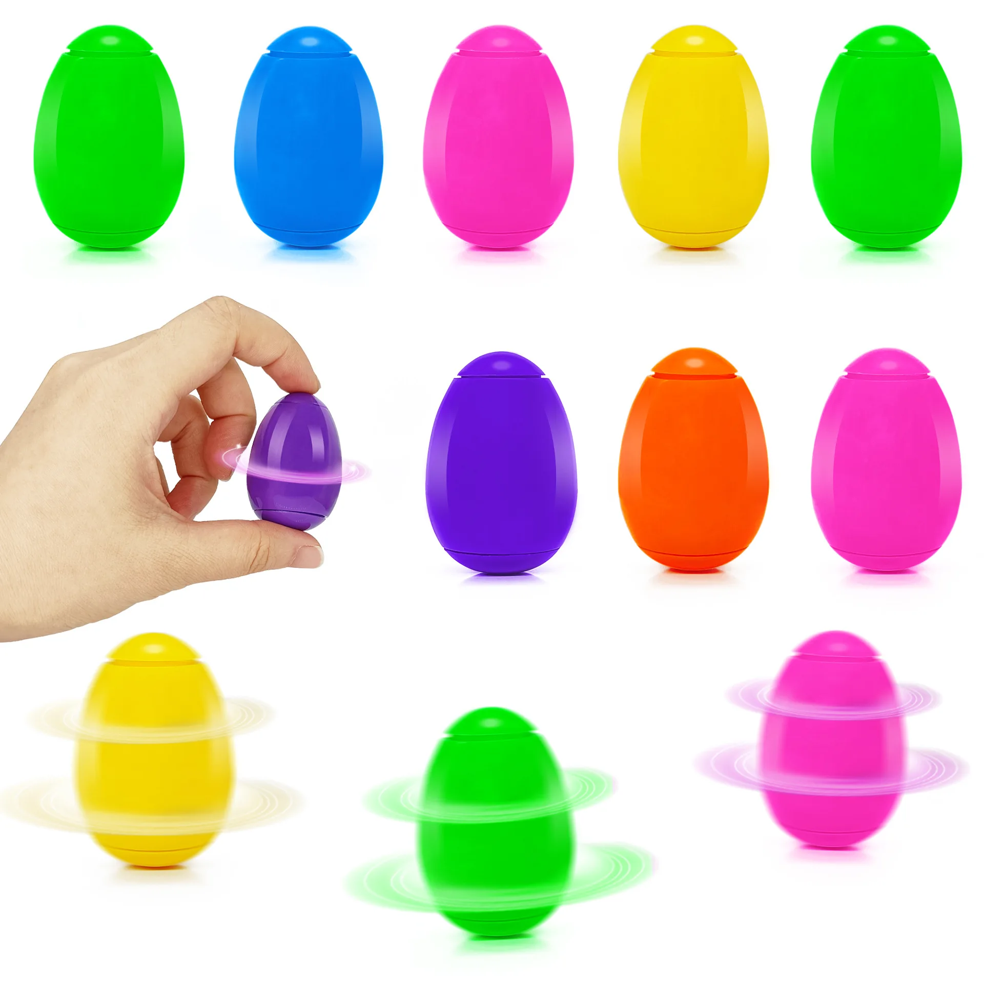 5Pcs Colorful Eggs Finger Spinning Gyro Toys Easter Egg Gyro Toys Children's Stress Relief Venting Fingertip Gadgets Toys