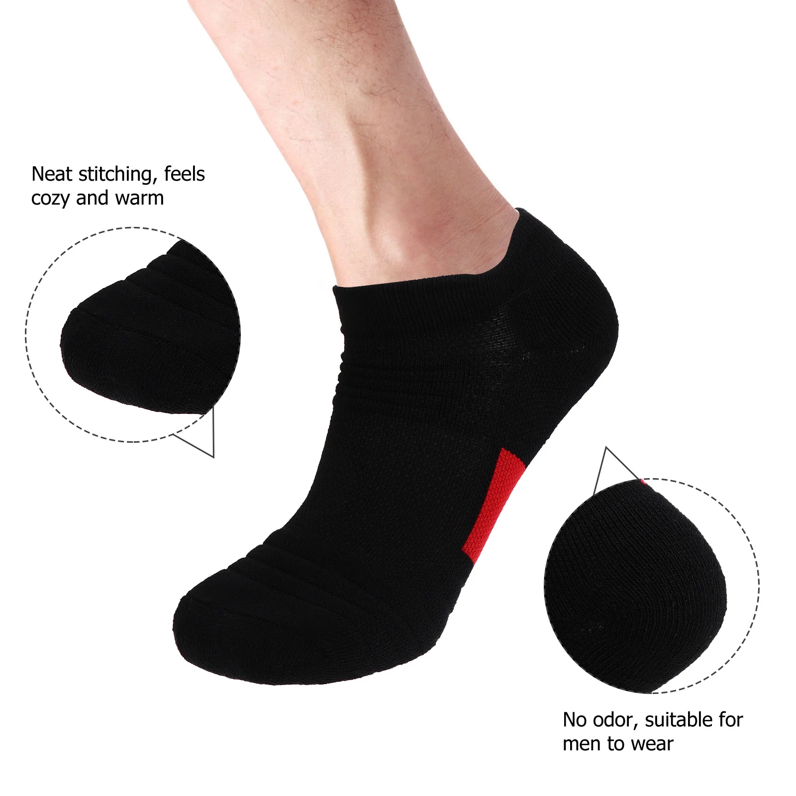 

3Pairs Basketball Quick Dry Short Socks for Men Low Cut Breathable Anti-Skid Cotton Socks Sports Boat Shoes