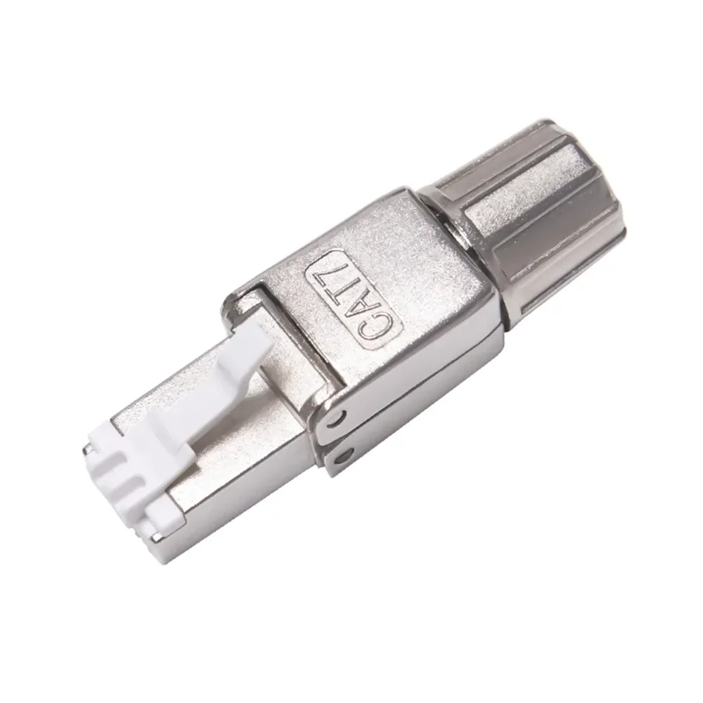 Cat.6 6a cat7 rj45 conector 8p8c stp blindado rj45 plugue de terminação para cat.6 cat 6a 7 23-26awg cabo de rede lan adaptador