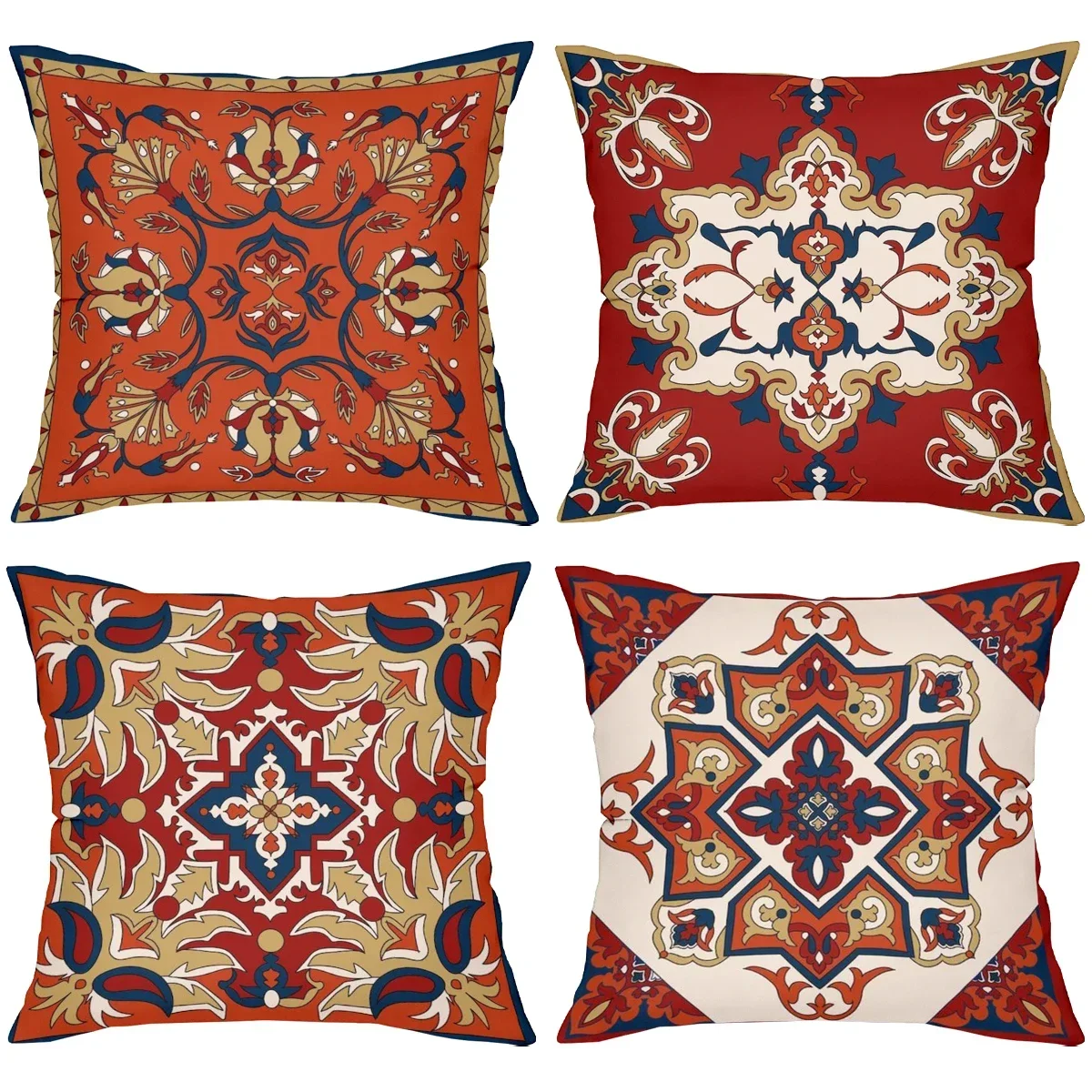 Oriental Patterned Throw Pillows For Home Decor Polyester Pillowcase Sofa Decorative Cushion Cover Headboard Pillow