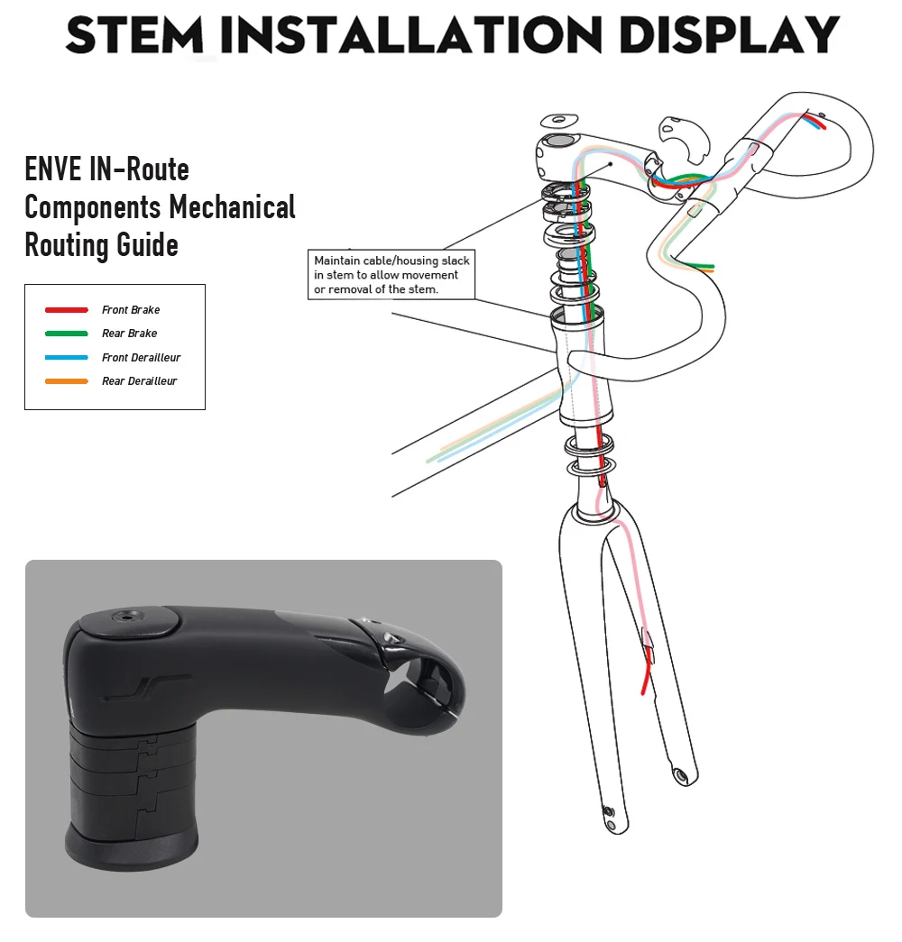 SES Aero Integrierter Rennrad-Vorbau, Carbonfaser-Design mit versteckter Kabelführung, -7 ° Winkelstütze, 80mm-130mm, 31,8mm Klemme, Fahrradzubehör – Detail 11