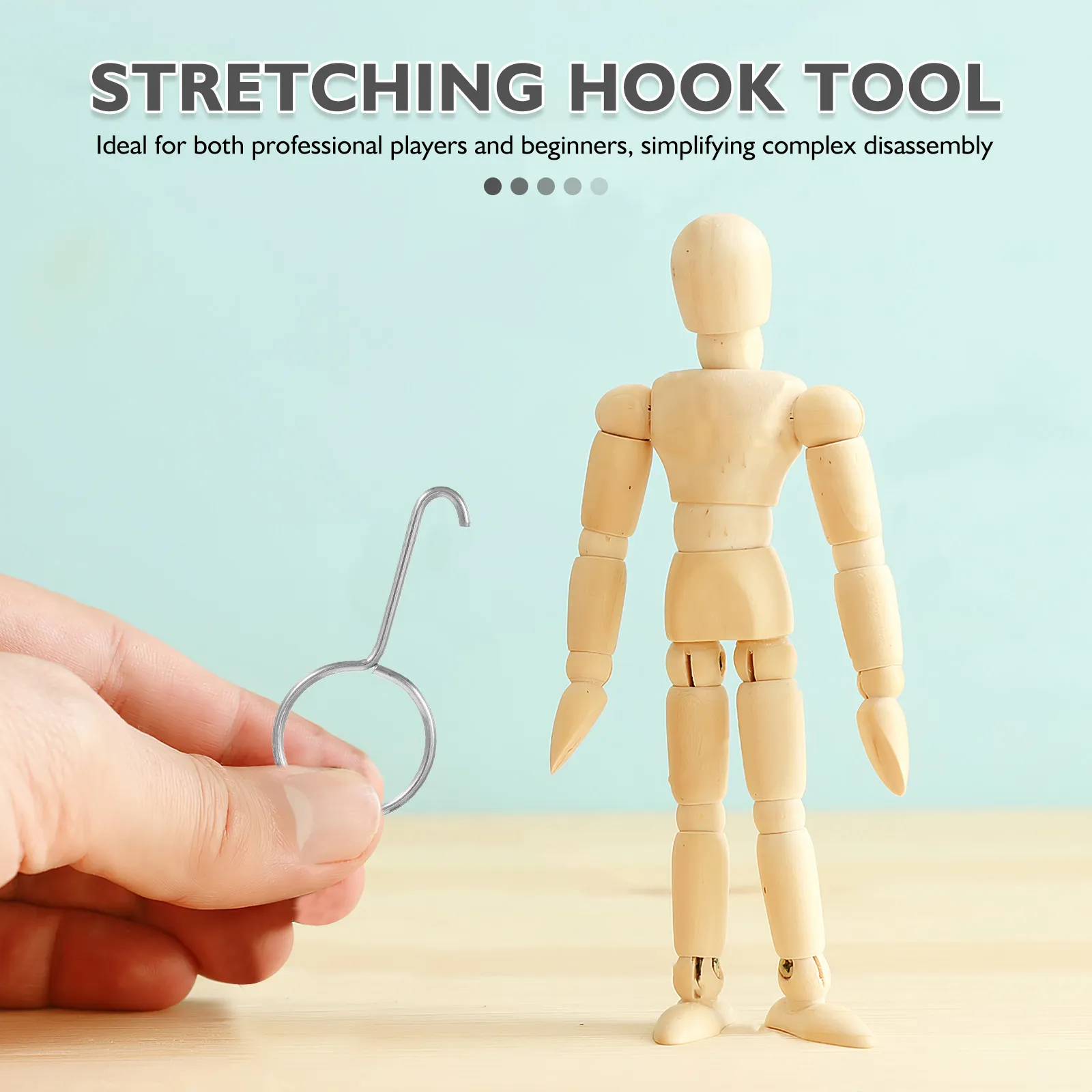 

Набор из 3-х металлических инструментов для BJD кукол: эластичный вытягиватель с круглой ручкой для снятия головы, сборки тела и помощи при смене головы