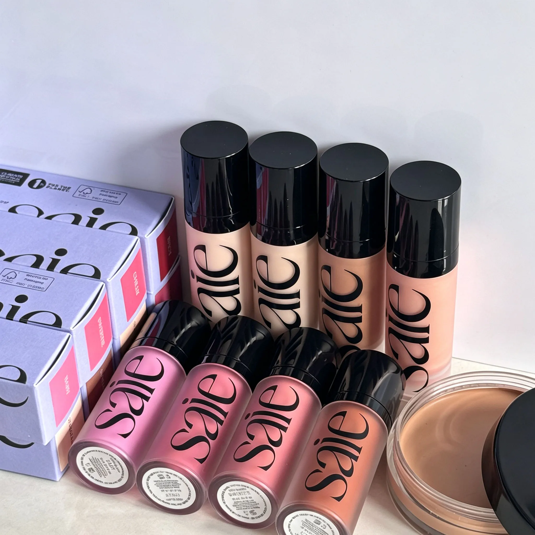 Saie Makeup Hydrating Blendable Dewy Liquid Blush Buildable Luminous Multiuse Cheek Lip Tint Blush for All Sensitive Skin Tones