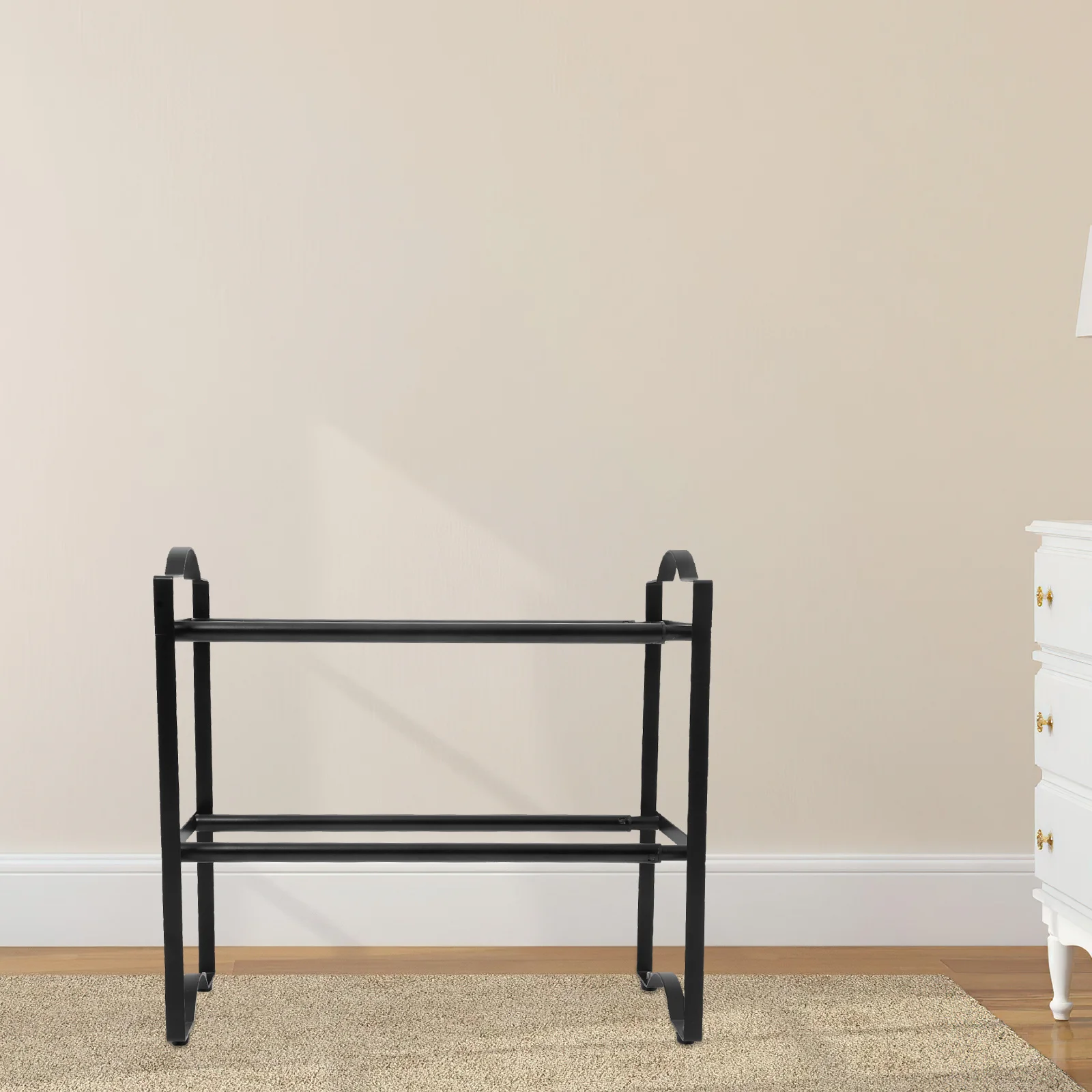 

Retractable Shoe Rack Adjustable 2 Layer Stainless Steel Organizer Entryway Storage Holder Home Dormitory Garage