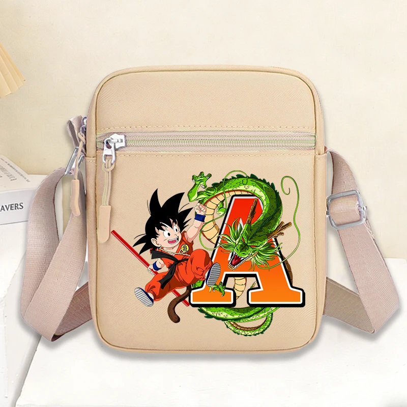 

Dragon Ball Single Shoulder Bags Cartoon Son Goku Oxford Crossbody Bag Anime Letter Square Phone Messenger Bag Boys Girls Gift