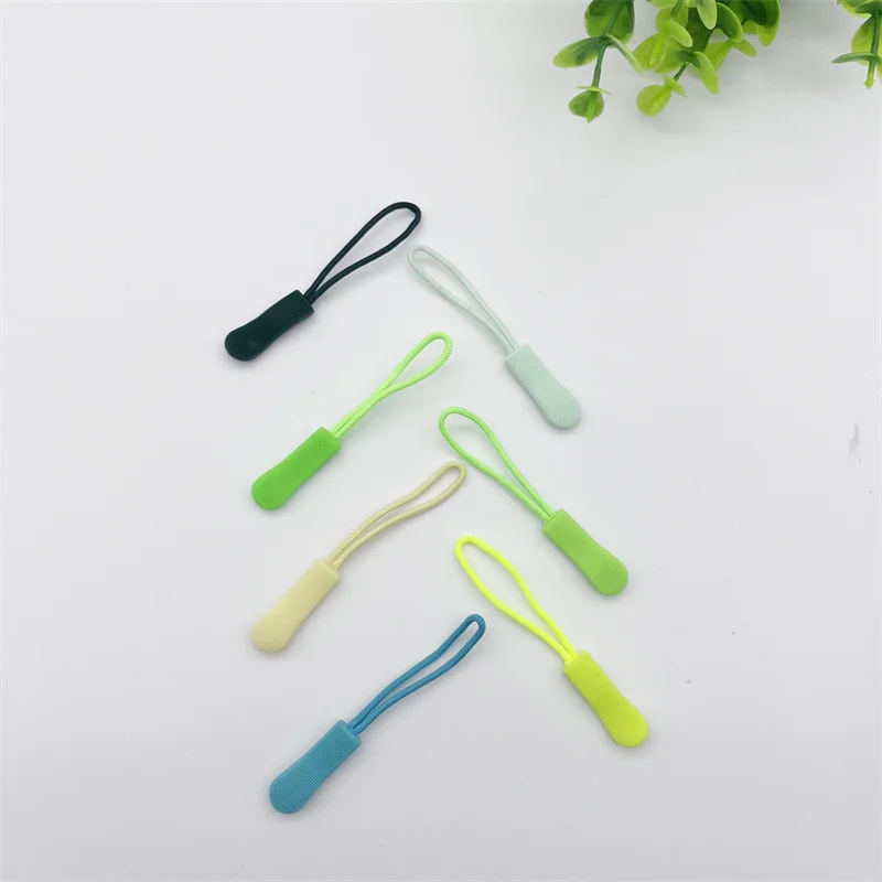 30pcs New Green Series Zipper Pull Puller End For Jackets & Bags Rope Tag Replacement Clip Broken Buckle Fixer Zip Cord Tab 2022