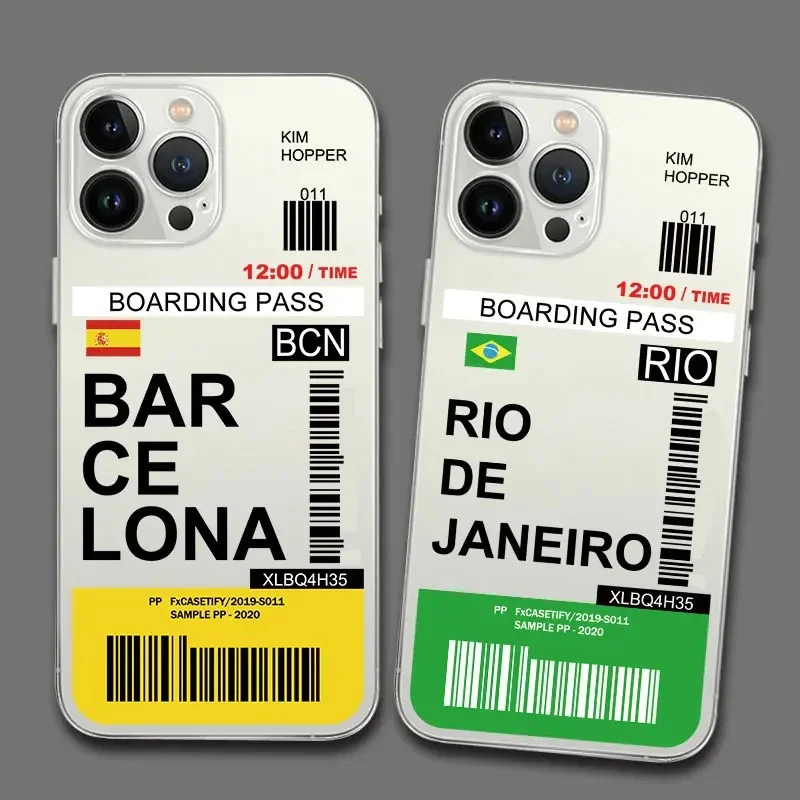 Lustige World City Tourist Ticket Label Handyhülle für iPhone 16 15 14 Pro Max Plus Staubdichte rutschfeste transparente Abdeckung Fundas – Detail 4
